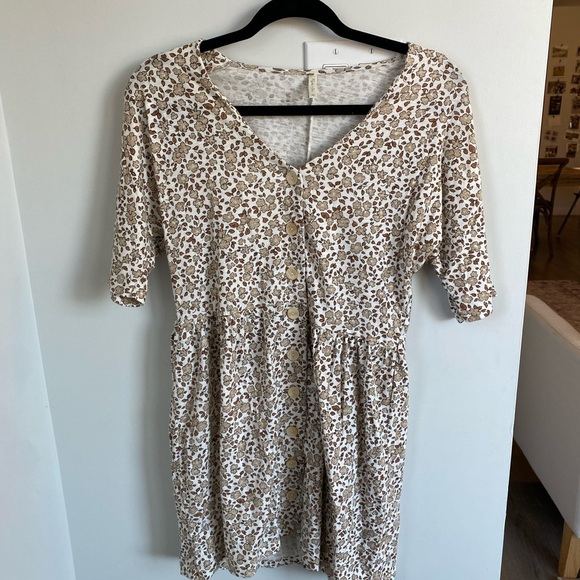 The Button Jersey Mini Dress by
Rylee + Cru - Harvest ivory - Picture 3 of 4